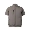 Roupas de Trabalho Casuais de Verão Resistentes ao Desgaste, Coletes Respiráveis com Ar Condicionado de Verão para Homens e Mulheres, Roupas com Ventilador de Ar Condicionado, Conjunto de Tops de Manga Curta