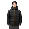 Chaqueta de plumas ligera con capucha como alternativa a las grandes marcas, abrigo de plumas ligero y cálido a prueba de viento para exteriores para hombre, con costuras selladas