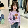 Camiseta de Algodón con Estampado de Dibujos Animados de Moda y Linda, Manga Larga, para Niños Mayores en Otoño 2026