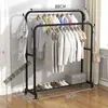 Tendedero de ropa simple de pie para dormitorio, Barra de ropa plegable para el hogar, Tendedero para balcón interior, Perchero para secar ropa, Armario