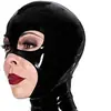 Gorro de Látex para Mujer Máscara de Goma de Cobertura Total Ojos Grandes Cremallera en la Barbilla Máscara de Látex