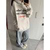 Suéter com Capuz Feminino Estampado Simples para o Dia a Dia Fofo Nicho Características Roupas com Capuz Moda Outono e Inverno Hoodie