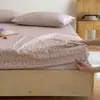 Sábana de cama de gasa de doble capa 100% algodón para maternidad e infantil Clase A, funda de edredón floral de algodón puro de una pieza, sábana bajera, funda de almohada, juego de tres piezas para una persona
