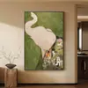 Pintura Decorativa de Elefante para Sala de Estar Estilo Nuevo 2026, Pintura para Colgar de Fondo de Sofá Retro Francés, Pintura de Piso para Entrada Estilo Vintage