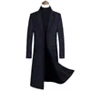 Nuevo Abrigo de Lana para Hombre Otoño/Invierno 2026 con Cuello de Traje, Acolchado y Engrosado, Gabardina Larga hasta Debajo de la Rodilla para Hombre