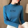 2846 # Camiseta de Manga Larga para Mujer Algodón Puro Cuello Alto (Toma real) (95 Algodón 5 Spandex) (Añadir 2Xl/3Xl)