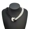 Moda Europea y Americana Color Negro y Blanco Contrastante Joyería Elegante Simple y Versátil para Clavícula Venta al por Mayor Accesorios Nuevos Transfronterizos Venta al por Mayor