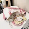 Bolsa de lienzo en blanco para transferencia de calor para estudiante de primaria transfronteriza, bolso de mano grande de lienzo para manualidades DIY, bolso de hombro cruzado para la escuela