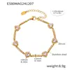 Xin Yi Xin Amazon Hot Love Zircônia Aço Inoxidável Pulseira Totalmente Cravejada de Diamantes Joias de Ouro 18K Banhado