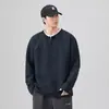 Chegada Nova Outono/Inverno 2026 Estilo Dados Gola Henley Design Clássico de Botões Top Masculino Solto Confortável Versátil Casual