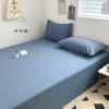 Sábana de Algodón Lavado de Color Sólido Pieza Única Algodón Puro 100% Algodón Juego de Sábana Individual para Dormitorio de Estudiante Funda de Almohada Sábana Juego de Tres Piezas