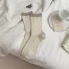 Meias Novas Femininas de Meia-Perna Outono e Inverno Zhuji, Meias de Lã Grossas Aquecidas de Caxemira para o Inverno, Meias de Lã Coloridas Estilo College Japonês