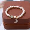 Pulsera de perlas de agua dulce naturales Corea del Sur viento suave simple joyería de mano perla luna chica pulsera al por mayor