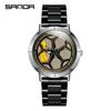 SANDA SANDA 1022 Reloj de Cuarzo para Hombre con Esfera Hueca Correa de Acero Resistente al Agua para la Vida Reloj de Hombre
