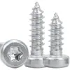 Tornillo autorroscante de cabeza cilíndrica de acero inoxidable 201, cabeza corta, cabeza ahuecada, ranura de ciruela, M3/M4/M5/M6