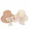 Sombrero de Paja de Verano de Ala Ancha con Lazo y Bufanda de Seda para Mujer, Sombrero de Playa para Exteriores, Sombrero para el Sol Fresco y Pequeño, Sombrero para el Sol con Protección Solar