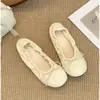Bailarinas de Nuevo Estilo con Pliegues para Mujer, Mocasines Estilo Francés con Lazo, Zapatos de Abuela 2026, Piel Suave, Mocasines Planos sin Cordones
