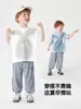 Camiseta de Verão Masculina Estilo Europeu Direita Roupas Infantis Crianças Pequenas 2026 Novo Modelo Manga Meia Manga Roupas de Verão