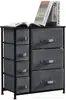 Gabinete de Almacenamiento para Baño, Dormitorio, Sala de Estar Mesa de Noche Combinación de Gabinete de Almacenamiento Caja de Tela No Tejida 6 Compartimentos Gris