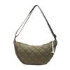 Bolso Dumpling de Lona Rómbico de Moda Bolso de Hombro Casual Simple de Nuevo Estilo Transfronterizo para Mujer Bolso Cruzado Ligero para Estudiante que Combina con Todo