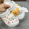 Moda Linda Rilakkuma Dibujo Animado DIY 2025 Nuevos Zuecos Versátiles con Hebilla de Zapato DIY Desmontable