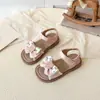 Sandalias Abiertas Dulces Estilo Chanel para Niñas 2026 Verano Nuevas Zapatos de Princesa con Suela Suave y Lazo Versátiles Zapatos de Playa