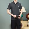 Ropa Deportiva Casual para Hombre Verano Hombres de Mediana Edad Moda Camisa Polo de Manga Corta de Seda de Hielo de Secado Rápido Ropa Deportiva para Papá
