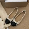 Zapatos planos de ballet con lazo elegante estilo francés Chuyuji para mujer, nuevo modelo 2026, zapatos de tacón bajo sin cordones para noche