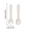 Cuchara para bebé totalmente de silicona, juego de cucharas para bebé para aprender a comer, utensilios de alimentación moldeados de una sola pieza de silicona, cuchara y tenedor