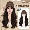Nuevo combo de sombrero y peluca para mujer, gorra de béisbol de zorro con cabello largo y rizado de aspecto natural, cobertura completa de la cabeza