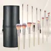 Conjunto de Pincéis de Maquiagem Dourado Champagne com 14 Peças, Pó Solto, Sombra, Blush, Corretivo, Pincel Facial, Ferramentas de Beleza Atacado Fábrica