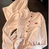 Nova coleção outono e inverno feminina: conjunto de pijama de fleece canelado com gola redonda, fofo e quente, estilo coreano, popular online, duas peças para ficar em casa