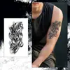 Tatuagem Adesiva Artística de Palavras Inglesas Góticas com Motivos de Ervas para Homens e Mulheres Tatuagem de Braço Impermeável de Longa Duração Adesivos de Alta Qualidade Não Refletivos