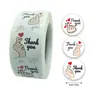 Etiqueta de Regalo Decorativa Redonda Blanca Pegatina de Agradecimiento Papel Recubierto Pegatina de Sellado de Regalo para Tienda