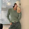 GemingCardigan de Punto Acanalado Estilo Francés Retro con Cuello Polo para Mujer Otoño Nuevo Manga Larga W636H