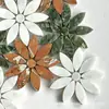 Moderno Simples Morandi Mármore Pedra Crisântemo Mosaico Parede de Fundo Flor Mosaico de Mármore