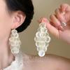 Pendientes de Pedrería Exagerada Super Brillantes de Lujo Ligero para Graduación y Noche, Pendientes de Botón Elegantes y Geniales, Pendientes de Diosa