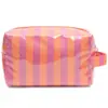Nueva Bolsa de Cosméticos de Gran Capacidad para Viajes Transfronterizos, Bolsa para Productos de Cuidado de la Piel, Diseño Portátil, Bolsa para Guardar Labiales, Bolsa Rayada para Mujer