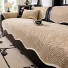 Almofada de sofá de formato irregular estilo vintage, tecido para capa de sofá, almofada de assento antiderrapante fixa para sofás de linha reta em couro, chenille, adequada para todas as estações