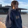 Sudadera con capucha Retro Europea y Americana para Mujer, Estilo Delgado de Otoño e Invierno, Marca Trendy Petite Chaqueta Oversize de Nicho
