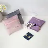 Bolsa de terciopelo portátil con cremallera de suministro directo para empaque de joyas, anillos y accesorios, bolsa de almacenamiento de terciopelo de doble cara