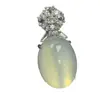 Colgante de Huevo de Paloma con Incrustaciones de Hielo Plateado al por Mayor Estilo Chino Nuevo Ágata Rosa Collar de Jade para Mujer Joyería