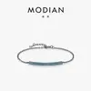 Pulseira de Prata Esterlina S925 Modian Estilo Punk Retro Europeu e Americano Turquesa Sintética Design Simples para Mulheres