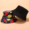 Chapéu de pescador com estampa de frutas tropicais europeias e americanas, chapéu esportivo feminino de verão para esportes ao ar livre, chapéu de bacia casual