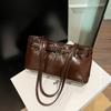 Bolso de hombro para mujer, de gran capacidad, estilo retro, otoño e invierno, 2024.