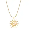 Brincos de Aço Inoxidável Transfronteiriços Europeus e Americanos High-End Ins Banhados a Ouro Brincos com Pingente Espiral de Sol Não Desbotam