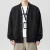 Suéter de punto de lujo ligero estilo americano para hombre talla grande, chaqueta cárdigan de otoño e invierno, versión coreana, estilo casual maduro, sudadera casual holgada con botones