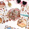 Série Divertida e Fofa Yujian Eslite - Adesivos de Paisagismo de Grãos Criativos Tridimensionais Miniatura Mini Cena Adesivos