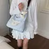 Bolso Cruzado de Hombro con Estampado de Cuadros Lindo Perrito Estilo Coreano Versátil Ins para Mujer Bolso Tote Nuevo Fresco de Gran Capacidad Bolso de Doble Hombro