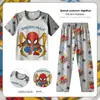 Conjunto de Pijama Infantil para Meninas, Verão Fino Manga Curta Calça Longa Roupa de Casa, Conjunto de Ar Condicionado para Meninas de Meia-Idade e Crianças Grandes, Pode Ser Usado ao Ar Livre